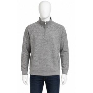 Fabletics Mens Quarter Zip Pullover Sweatshirt Heather Grey Fleece L Athletic